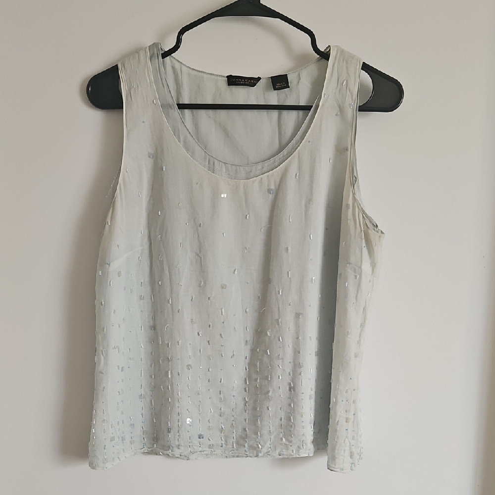 Donna Karan Light Gray Sleeveless Top